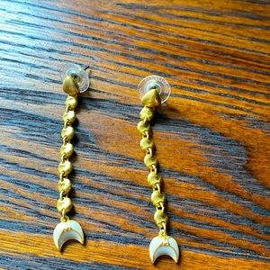 Stella & Dot gold dangle earrings